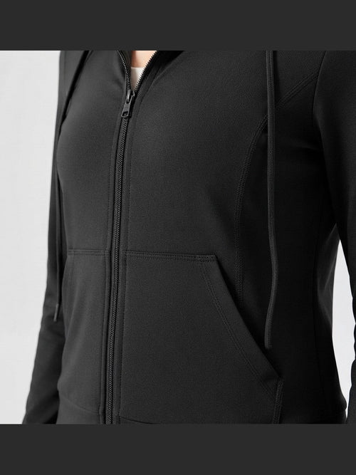 Drawstring Zip Up Hooded Active Outerwear